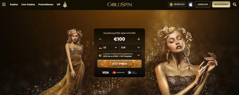 Goldspin Casino Hauptseite